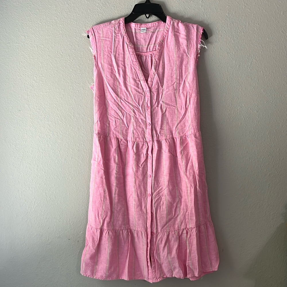 Old Navy pink striped sundress size L